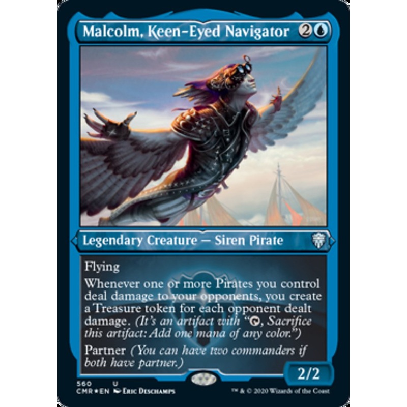 Malcolm, Keen-Eyed Navigator (Etched) [Commander Legends]