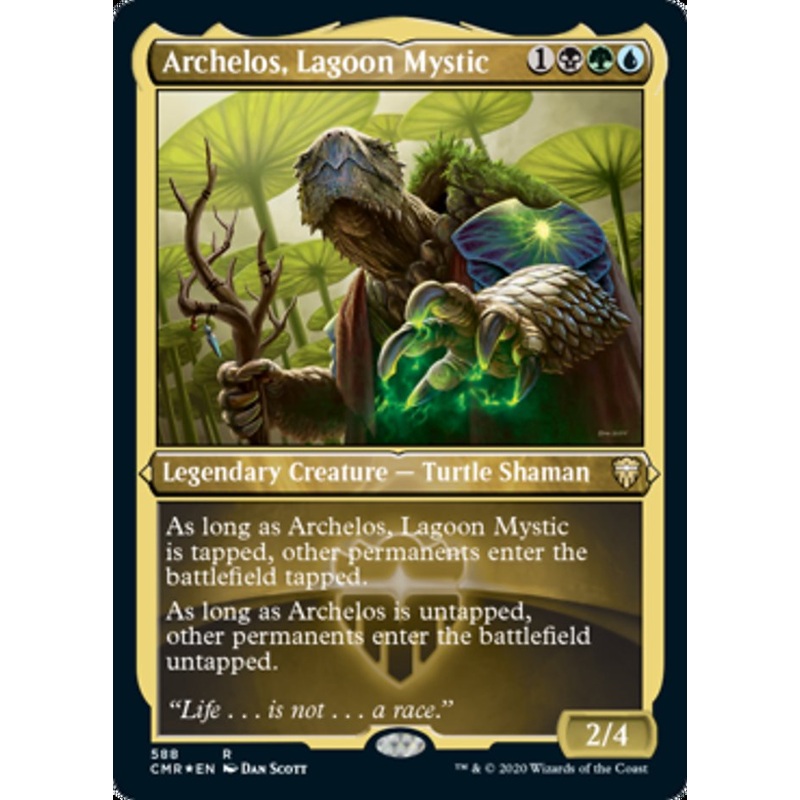 Archelos, Lagoon Mystic (Etched) [Commander Legends]