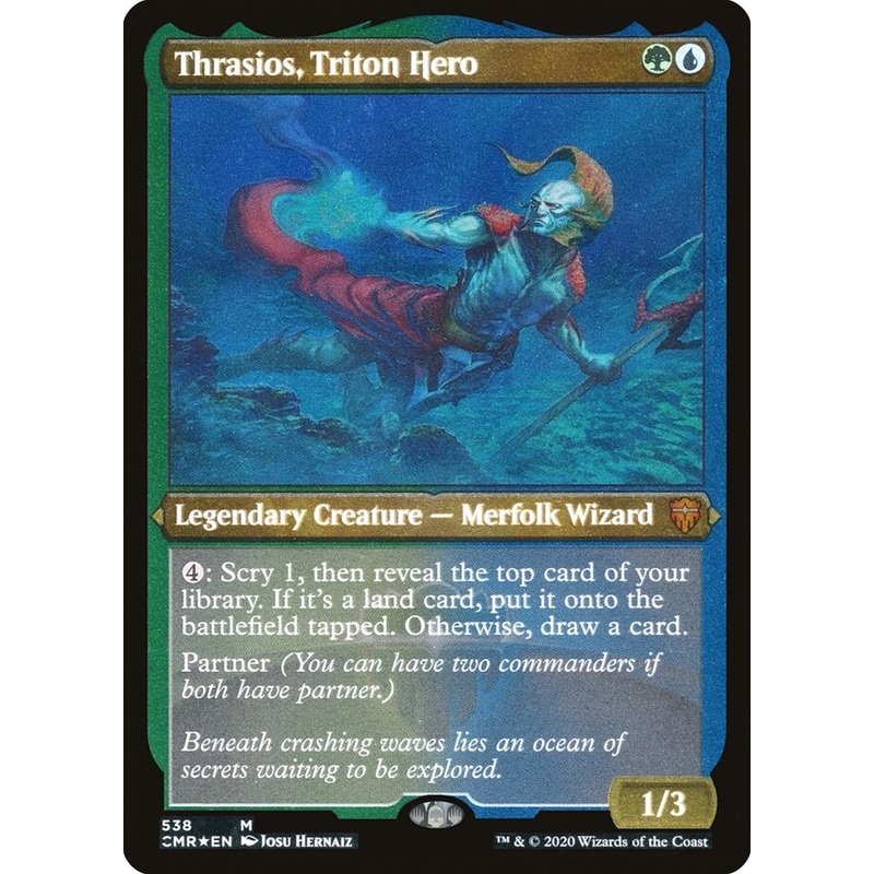 Thrasios, Triton Hero (Etched) [Commander Legends]