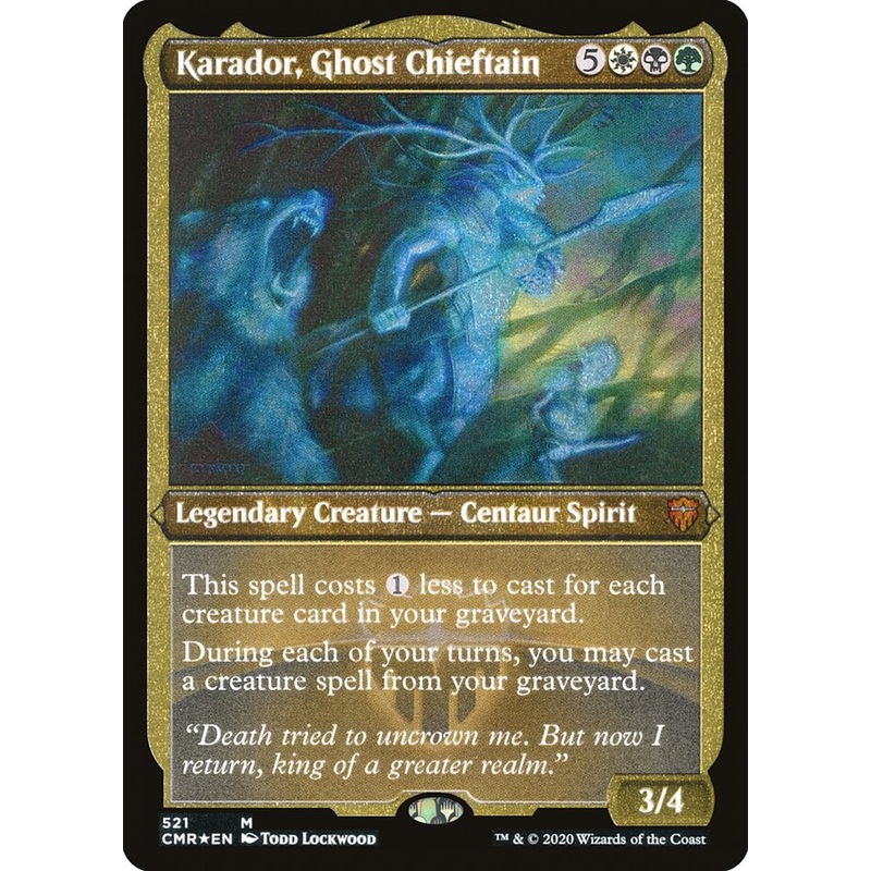 Karador, Ghost Chieftain (Etched) [Commander Legends]
