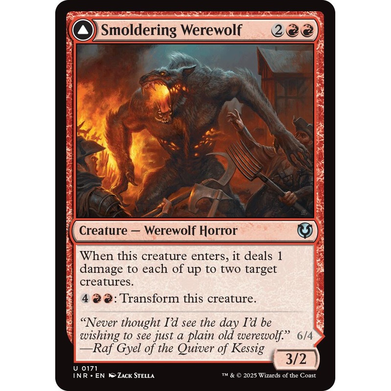Smoldering Werewolf // Erupting Dreadwolf [Innistrad Remastered]