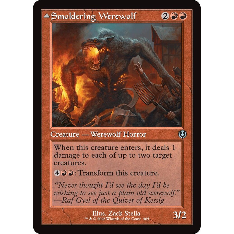 Smoldering Werewolf // Erupting Dreadwolf (Retro Frame) [Innistrad Remastered]