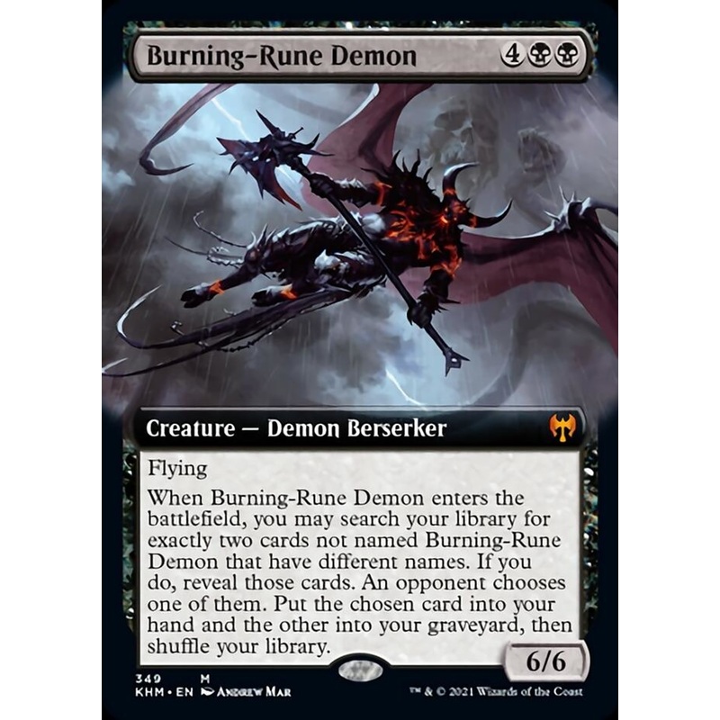 Burning-Rune Demon (Extended Art) [Kaldheim]