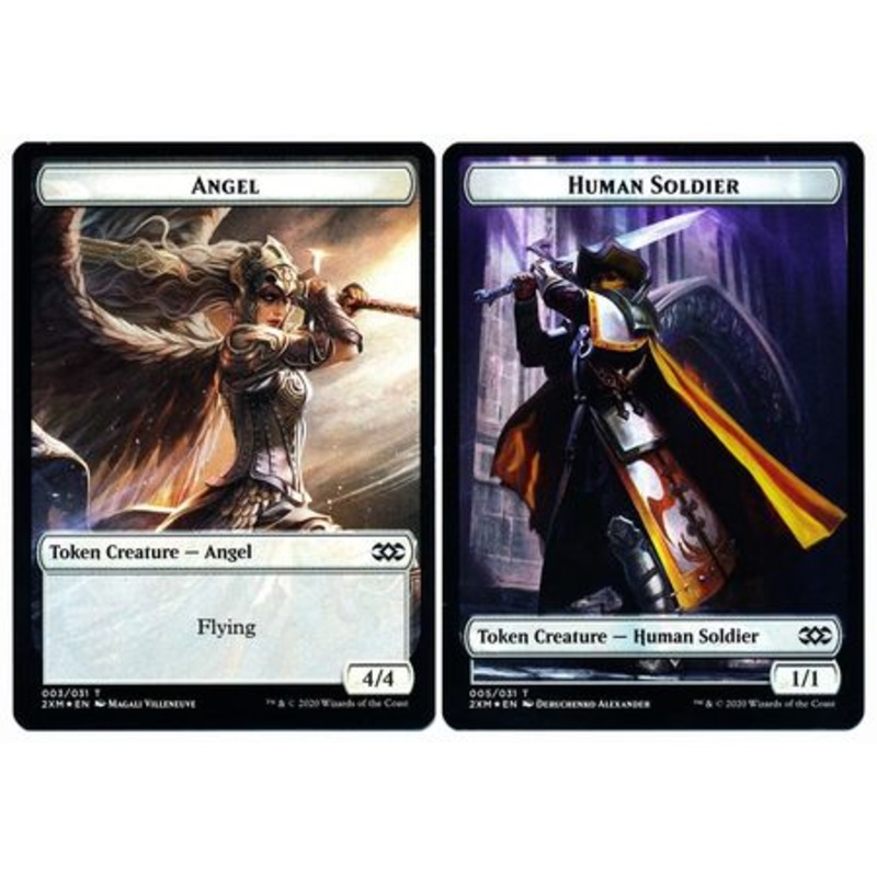 Angel // Human Soldier Double-Sided Token [Double Masters Tokens]