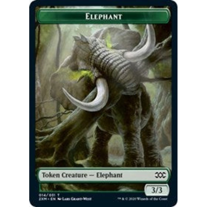 Elephant // Tuktuk the Returned Double-Sided Token [Double Masters Tokens]