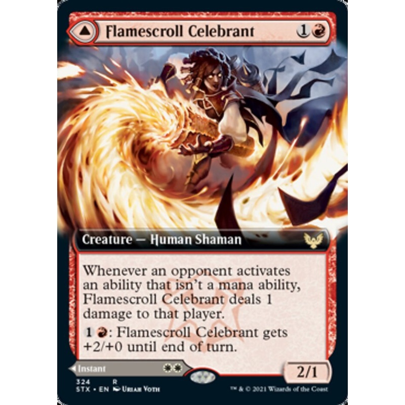 Flamescroll Celebrant // Revel in Silence (Extended Art) [Strixhaven: School of Mages]