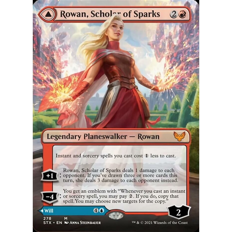 Rowan, Scholar of Sparks // Will, Scholar of Frost (Borderless) [Strixhaven: School of Mages]