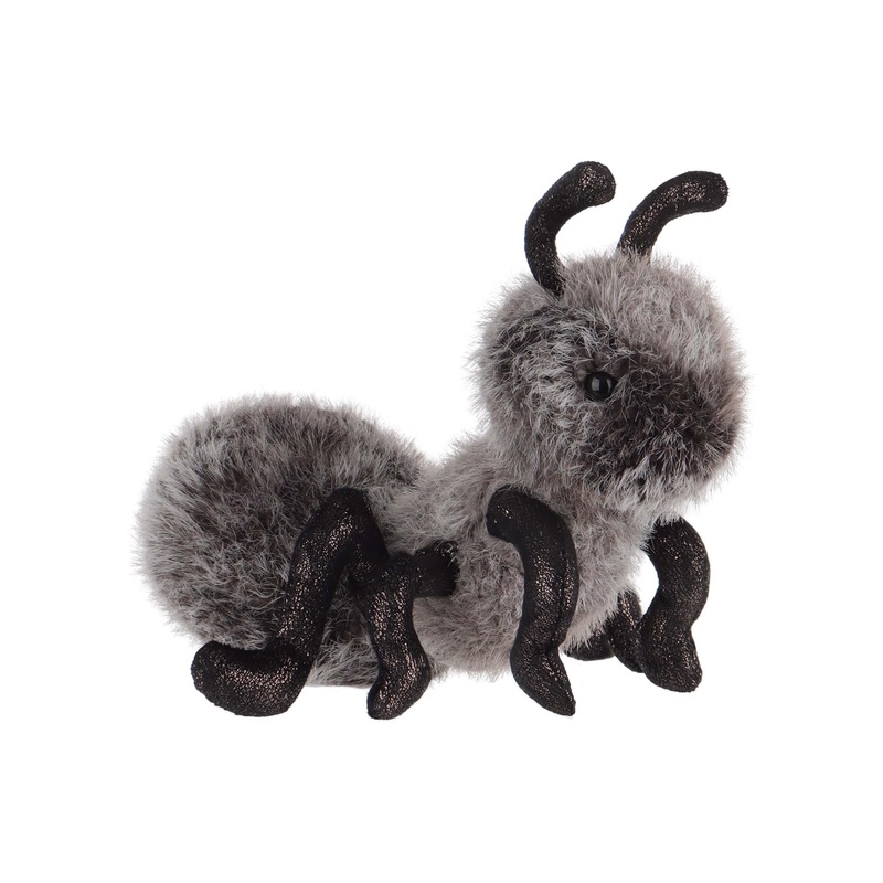Apricot Lamb Ant Plush Stuffed Animals For Kids, Soft Cute Insect Plush Toys For Baby Girl And Boy, Fluffy Ant Black 7.9 Inches