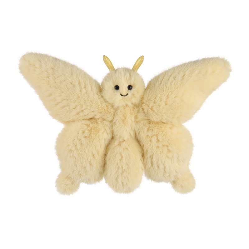 Apricot Lamb Butterfly Plush Stuffed Animals For Kids Baby Girl And Boy, Fluffy Butterfly Yellow 9.5 Inches