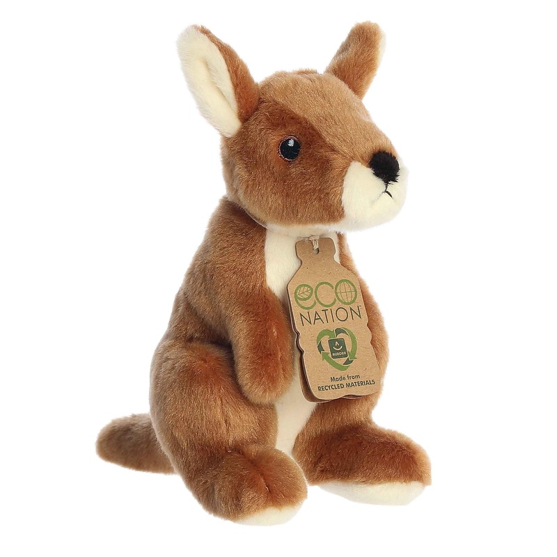 Aurora Eco-Friendly Eco Nation Eco Softies Kangaroo Stuffed Animal - Environmental Consciousness - Recycled Materials - Brown 8
