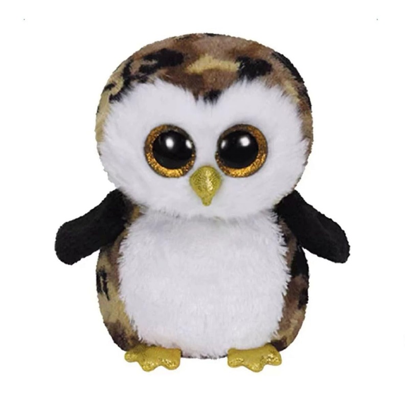Beanie Baby Large Eyes Buff Pixy Atlas Austin Unicorn Cinder Animal Plush Doll 9.8Inch (Camo Owl)