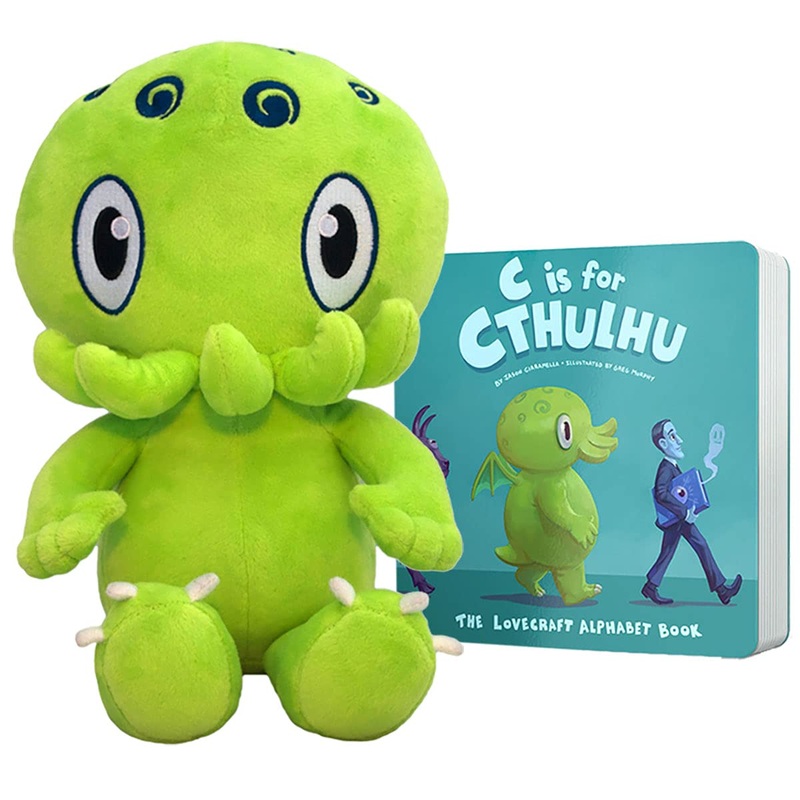 C Is For Cthulhu Board Book & Green Plush Bundle (Standard Plush, 12 Inches)
