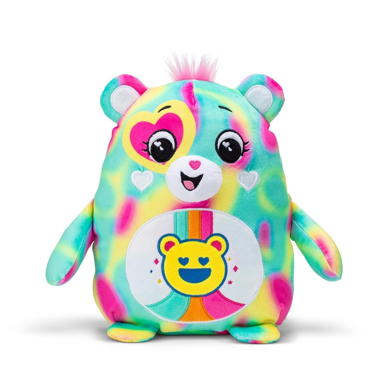 Care Bears Squishy 10'' Plush Good Vibes Bear - Soft Huggable Squishy Material! - Good For Girls And Boys, Employees, Collectors