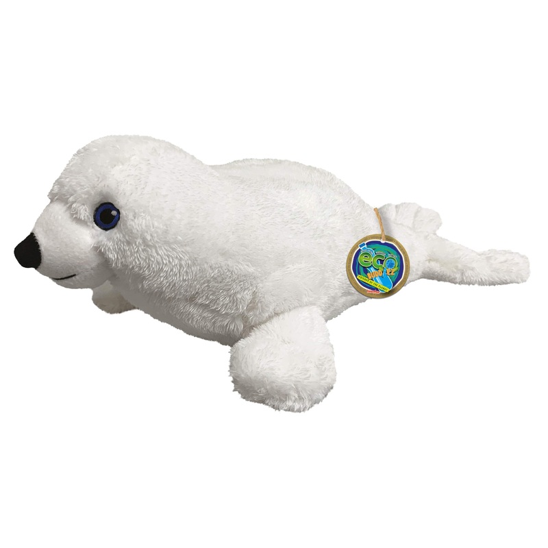 Ecobuddiez - Harp Seal From Deluxebase. 16-Inch Sustainable Plush Animal From Recycled Materials, Eco-Friendly Soft Stuffed Toy,