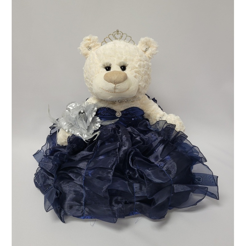 Kinnex Collections Since 1997 20'' Quince Anos Quinceanera Last Doll Teddy Bear With Dress (Centerpiece) ~ Arc16831-16R (Navy Bl