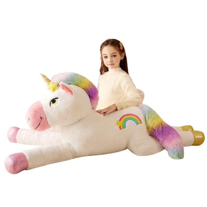 Tumyay Giant Unicorn Stuffed Animal Plush Soft Toy,51'' Large Jumbo Cute Big Size Huge Fluffy Plushie,Birthday Gifts For Kids