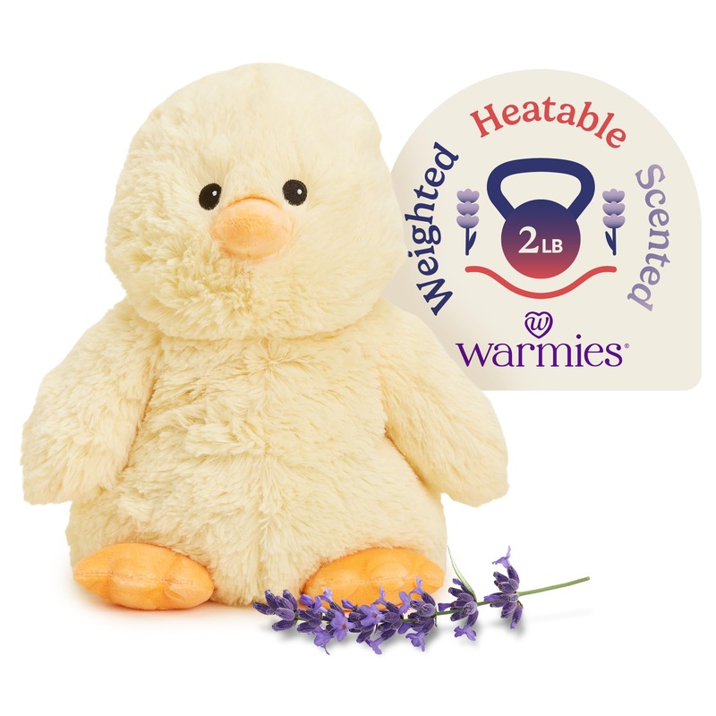Warmies Microwavable & Weighted Stuffed Animals, Chick - Heated Stuffed Animal Plushie For Warmth & Comfort - Cute Soft Plush To
