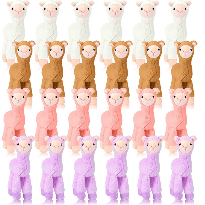 Wettarn 24 Pcs 7.87 Inch Mini Llama Stuffed Animal Alpaca Plush Llama Plush Alpaca Stuffed Animal Doll Toys For Birthday Party G