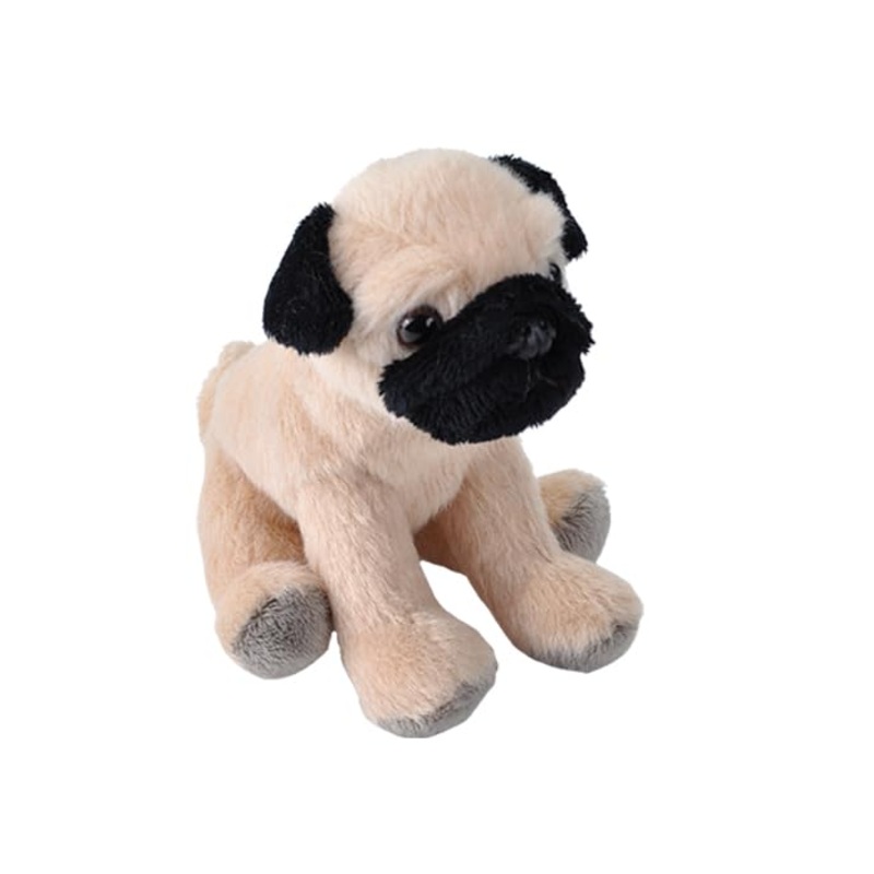 Wild Republic Pocketkins Eco Pug, Stuffed Animal, 5 Inches, Plush Toy, Made From Recycled Materials, Eco Friendly