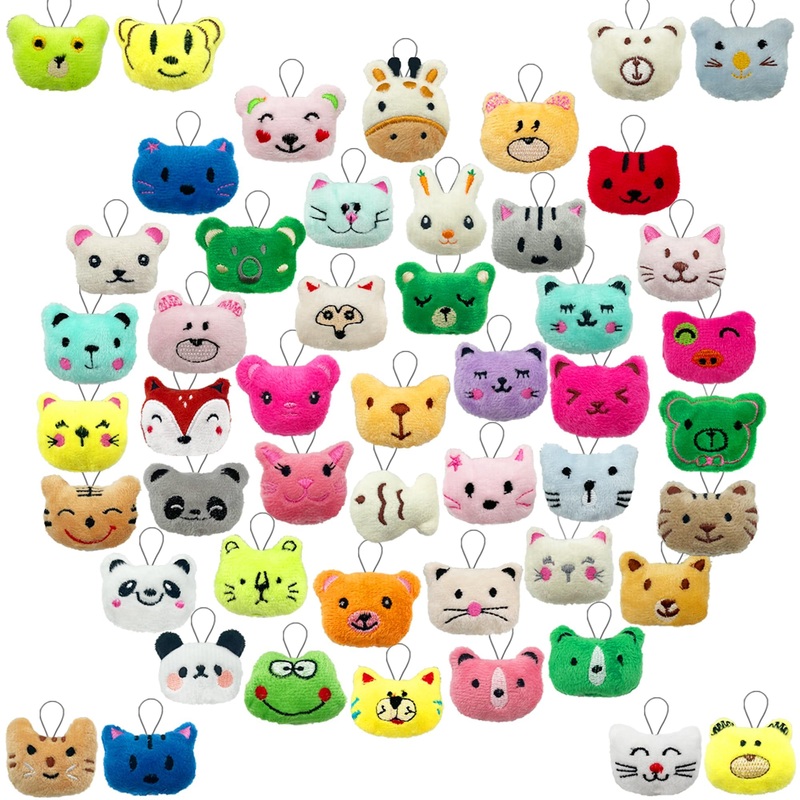 Xipegpa 50 Pcs Mini Animal Plush Toys Set Cute Small Animal Stuffed Toy Keychain For Party Favors Keychain Ornament For Goody Ba