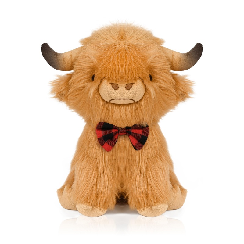 Yzxzm Scottish Highland Cow Stuffed Animal, Christmas Cow Plush Toy, Cute Christmas Stuffed Toys For Kids, 9.8 Inch
