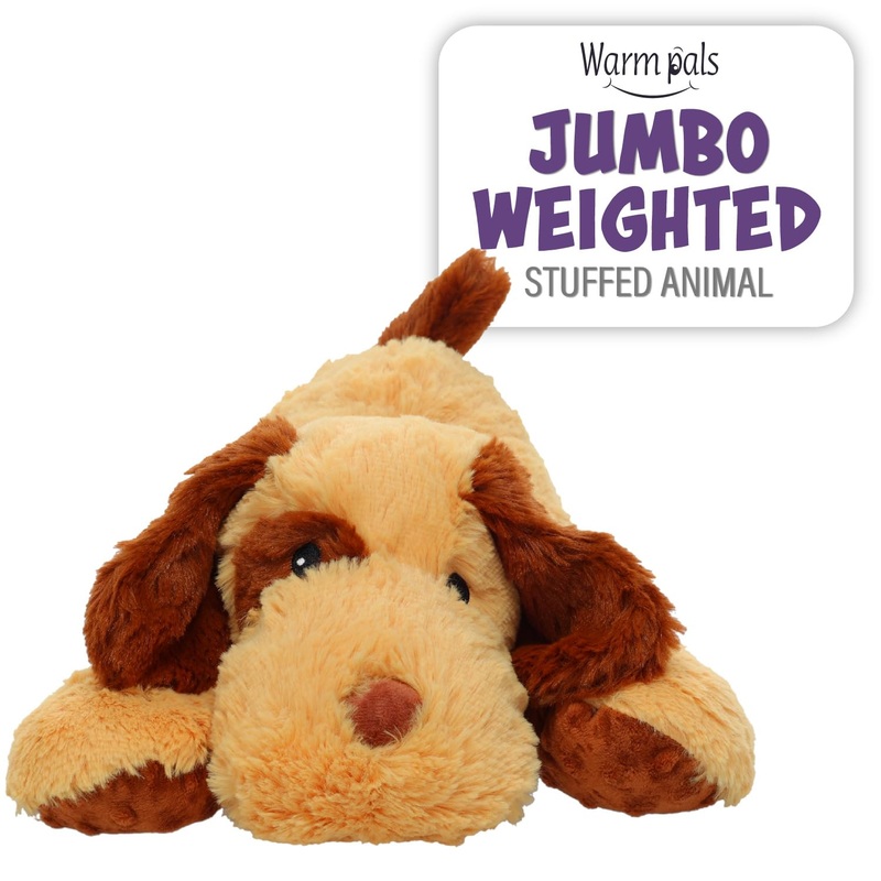 1I4 Group Jumbo Weighted Hugs By Warm Pals - Dog - 4Lbs - Cozy Microwavable Lavender Scented Plush Toys - Stuffed Animal - Calmi