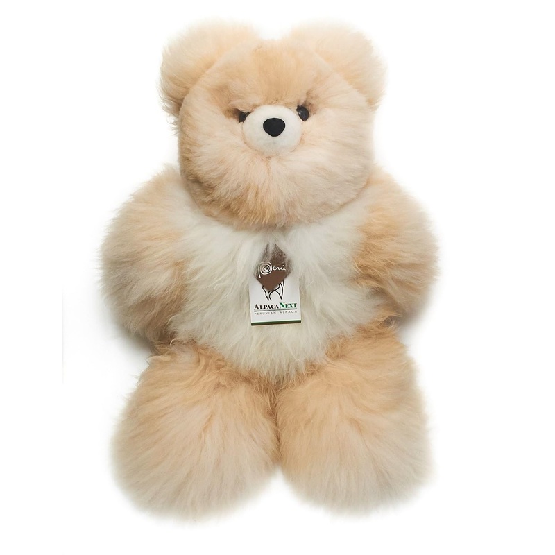 Alpacanext Soft And Cuddly Baby Alpaca Teddy Bear - 18 Inch. Premium Alpaca Stuffed Animal Handmade On Genuine Alpaka Fur. Cute