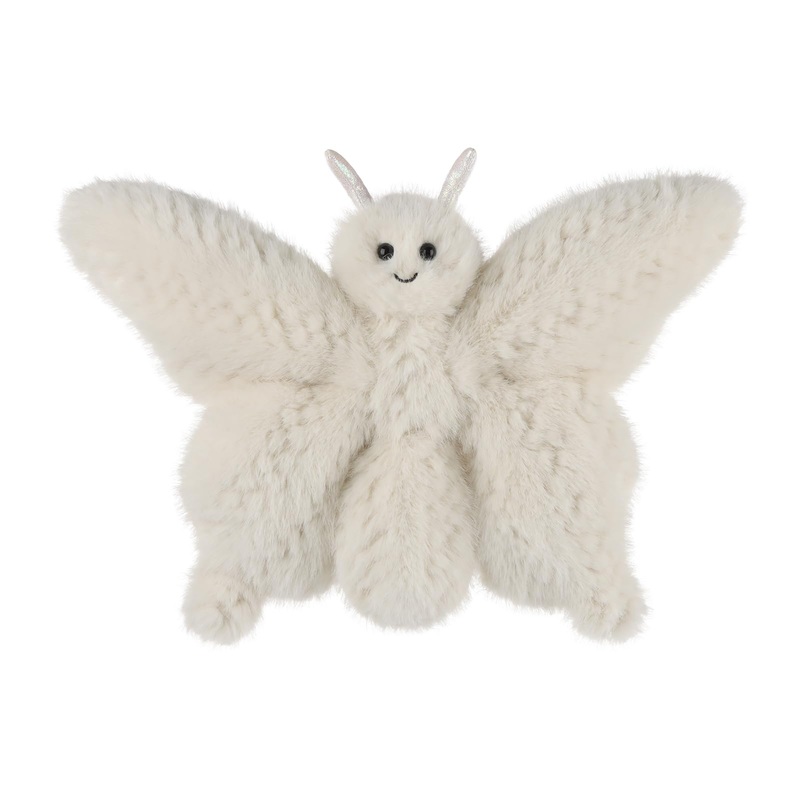 Apricot Lamb Butterfly Plush Stuffed Animals For Kids, Soft Cute Plushies Toys For Baby Girl And Boy, Fluffy Butterfly White 9.5