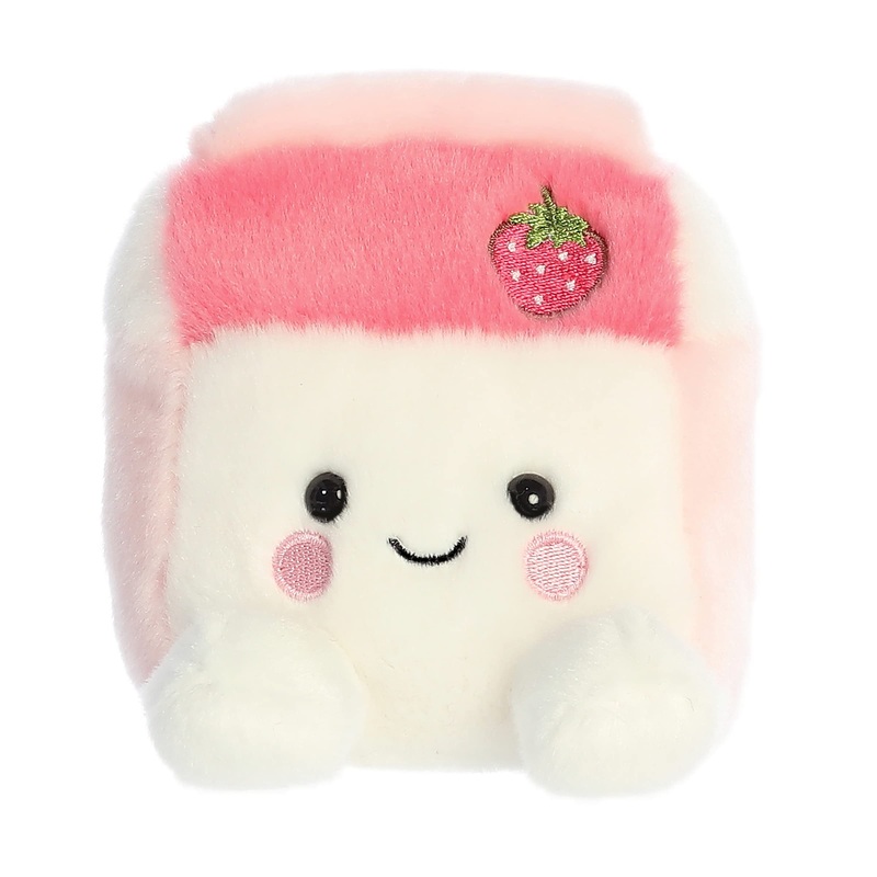 Aurora Adorable Palm Pals Fresa Strawberry Milk Stuffed Animal - Pocket-Sized Play - Collectable Fun - Pink 5 Inches
