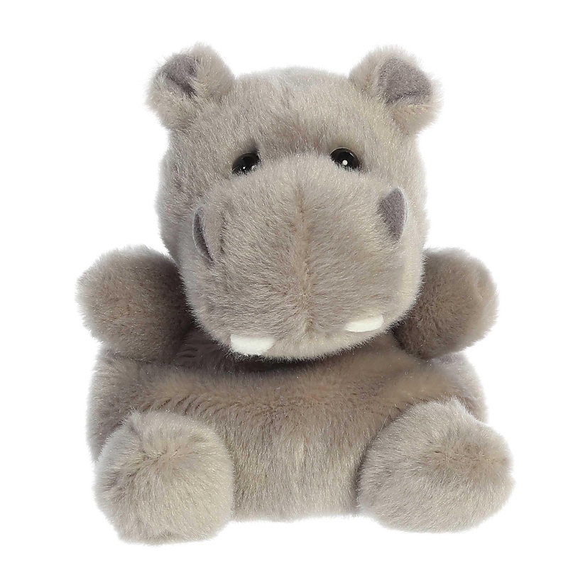 Aurora Adorable Palm Pals Hunk Hippo Stuffed Animal - Pocket-Sized Play - Collectable Fun - Grey 5 Inches