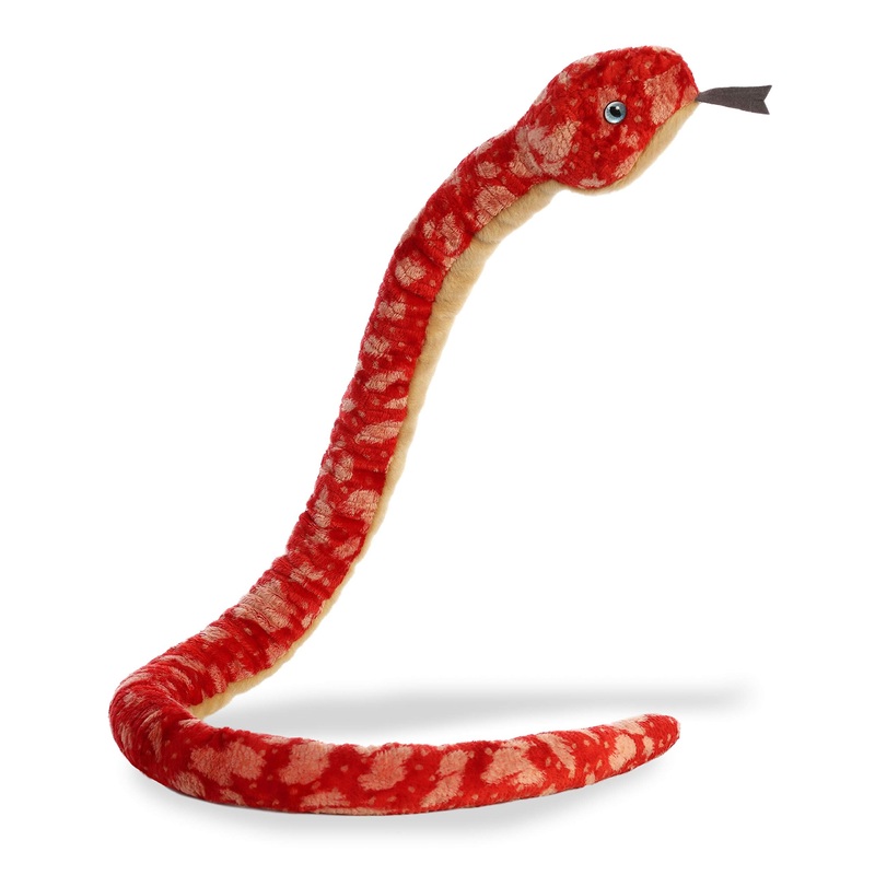 Aurora Playful Snake Red Corn Stuffed Animal - Eye-Catching Designs - Versatile Fun - Red 50 Inches