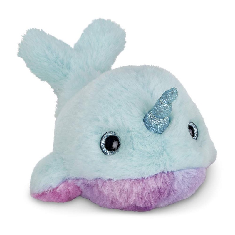 Bearington Collection Lil Narwhally Plush Stuffed Animal Blue Narwhal, 8 Inches