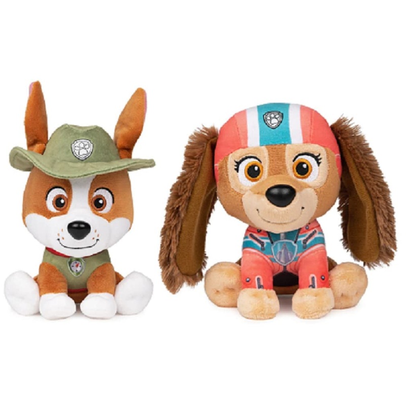 Bundle Of 2 Paw Patrol 6'' Embroidered Plush Stuffed Animal Characters, Tracker And Liberty