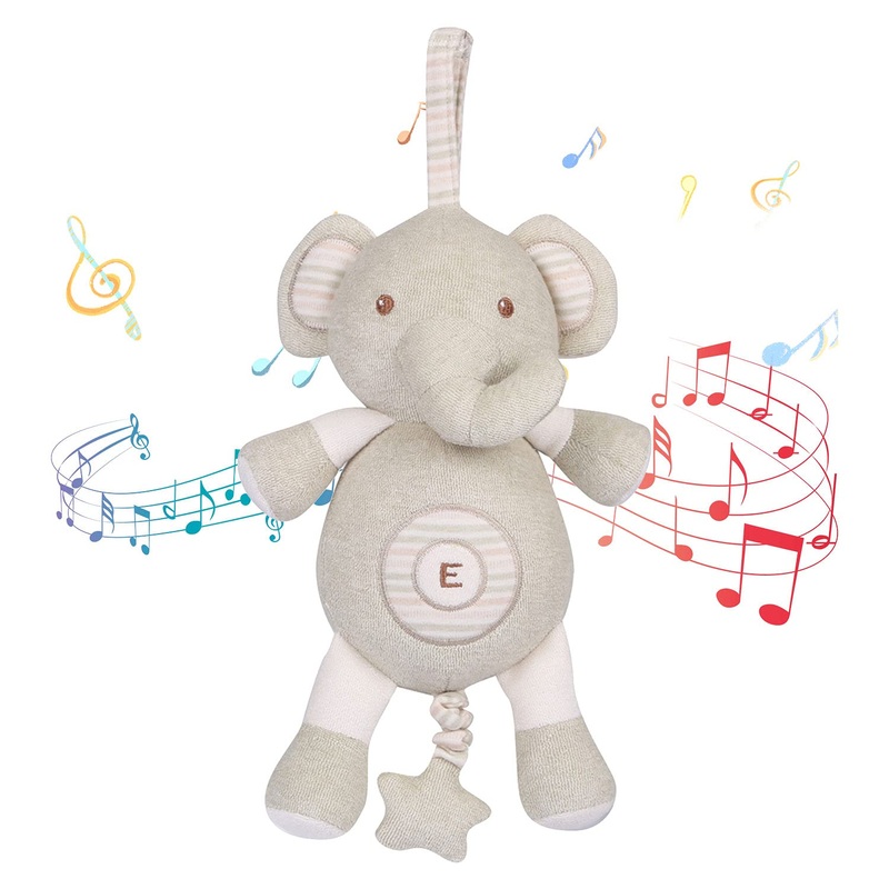 Cottonebebe Organic Baby Toys, Stuffed Animal Toy With Lullaby Music For Infant Babies 0 3 6 12 To 36 Months Boy & Girl,Ideal Gi