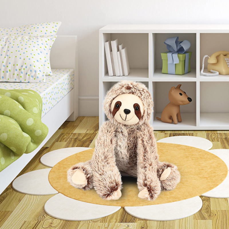 Easfan 17'' Sloth Stuffed Animal Realistic Cute Plush Toy Soft Tree Sloth Plushie Stuff Adorable Birthday For Kids Boys Girls, B