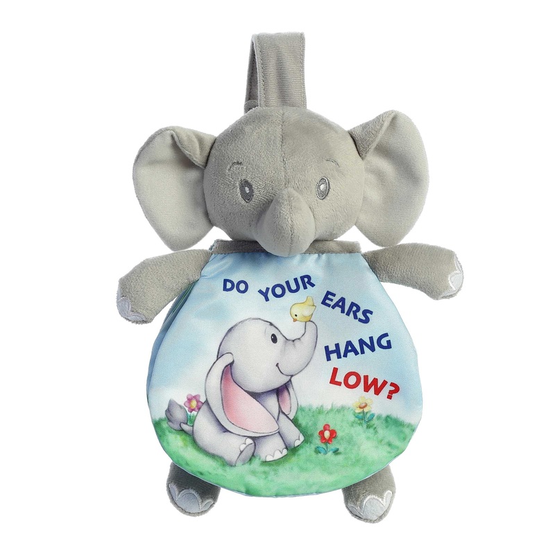 Ebba Aurora Educational Story Pals Do Your Ears Hang Low Baby Stuffed Animal - Bedtime Soft Book - Sensory Development - Gray 9