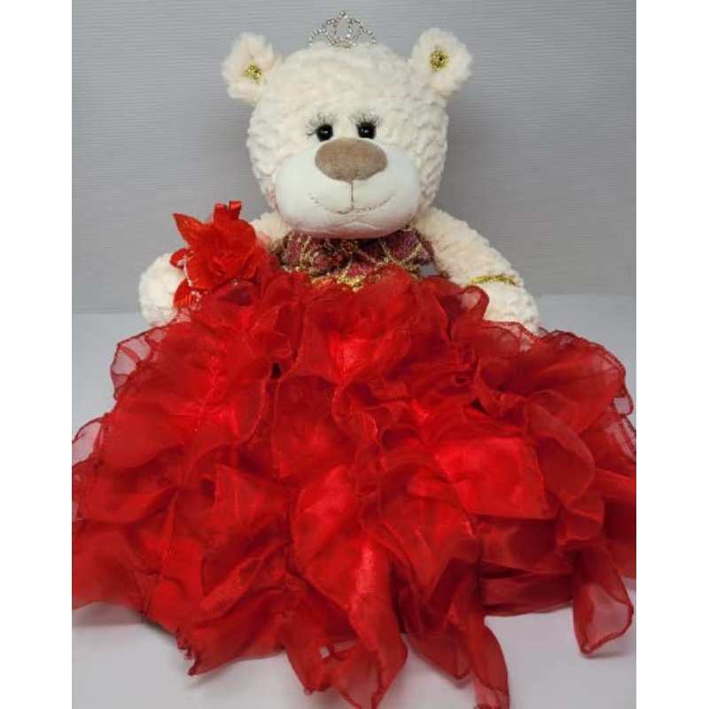Kinnex Collections Since 1997 20'' Quince Anos Quinceanera Last Doll Teddy Bear With Dress (Centerpiece) ~ Arc16831-14R (Red)