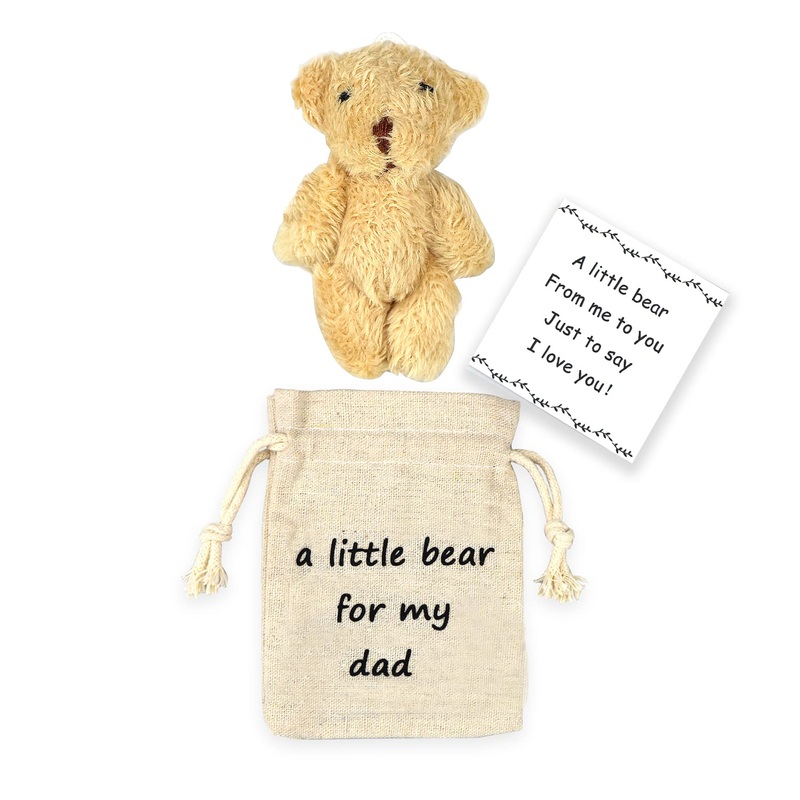 Luokifur Pocket Bear Papa Long Distance Teddy Bear I Love You Gift For Father Grandpa Gift (Dad)