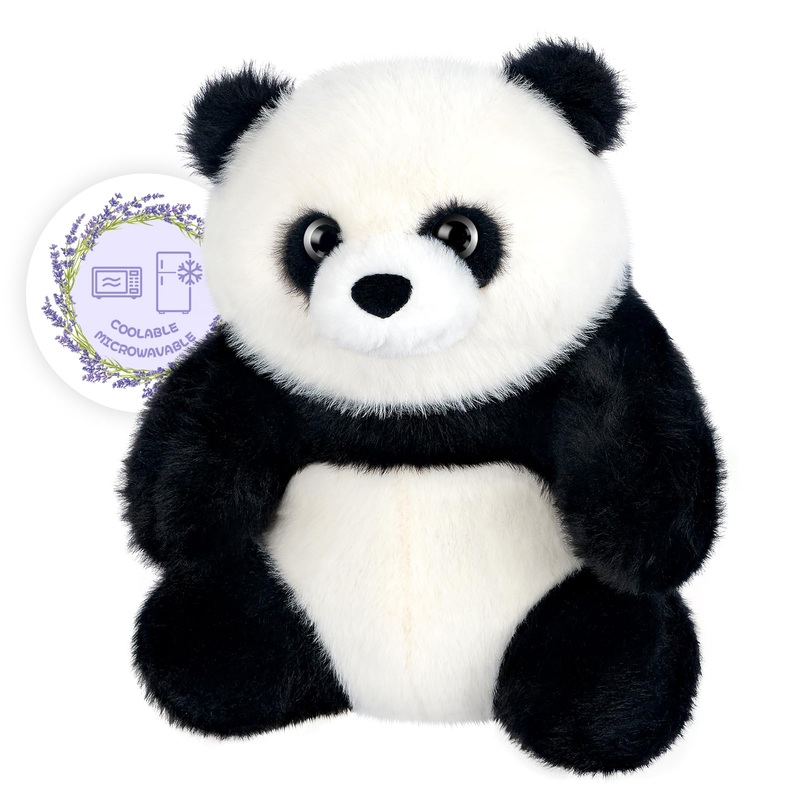 Suzzipals Heatable & Coolable Panda Stuffed Animal, Microwavable Heating Pads, Panda Plush For Companion, Lavender Panda Bear Pl