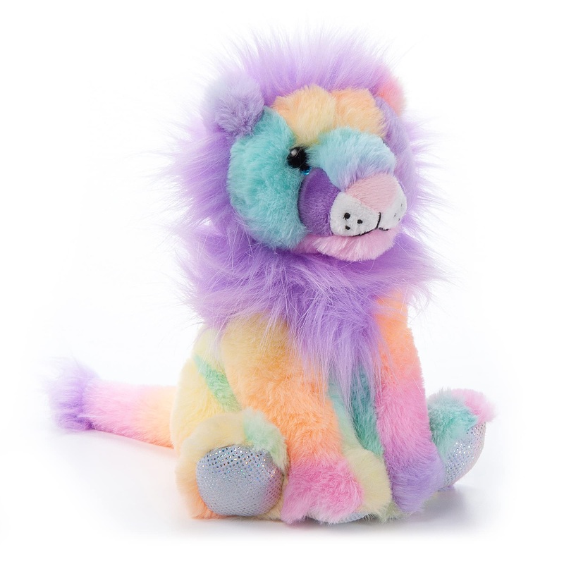 The Petting Zoo Lion Stuffed Animal Plushie, Ombrez Animals, Rainbow Lion Plush Toy 9 Inches