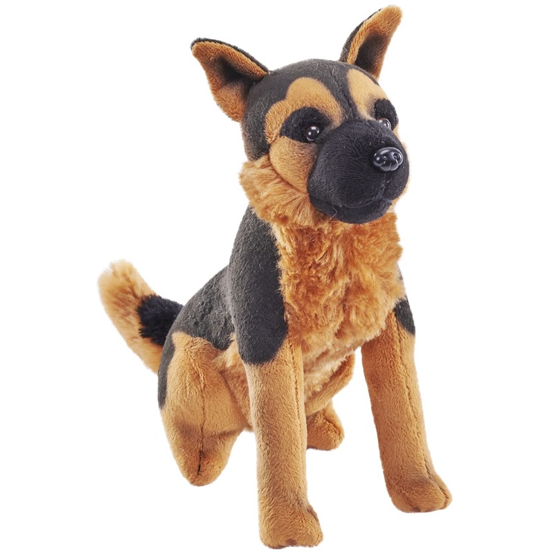 Wild Republic Rescue Dog, German Shepherd, Stuffed Animal, With Sound, 5.5 Inches, Gift For Kids, Plush Toy, Fill Is Spun Recycl