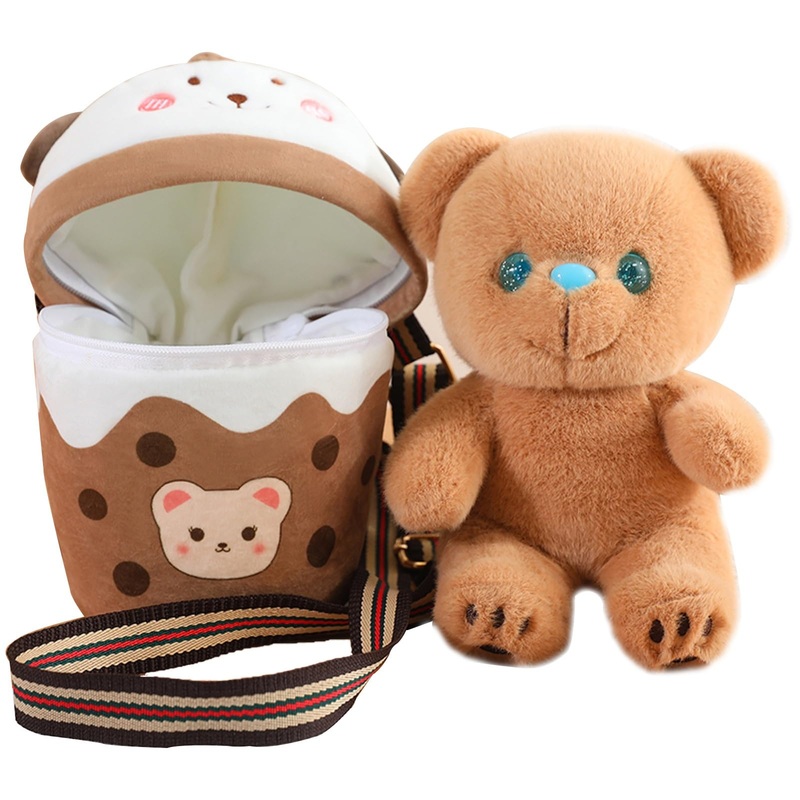 Xerun Cute Bear Stuffed Animals?Premium Plush Bear Stuffed Animal With Backpack 10 Inch Stuffed Bear And Bag Gift For Kids(Color