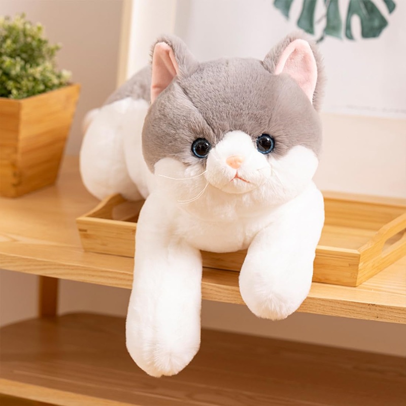 Yeqivo Cat Stuffed Animal Realistic Cat Plush Toy,Soft Plush Kitty Stuffed Animal For Kids Girlfriend,Cute Plush Cat Animals For