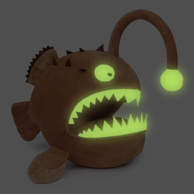 Zhongxin Made Anglerfish Plush Toy - Luminous 12'' Anglerfish Creepy Stuffed Animals, Brown Creepy Sea Life Goosefish Lanternfis