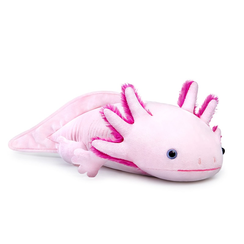 Zhongxin Made Axolotl Plush Toy - 20'' Soft Realistic Light Pink Axolotl Fish Lizard Creepy Stuffed Animals Cute Pink Reptilian