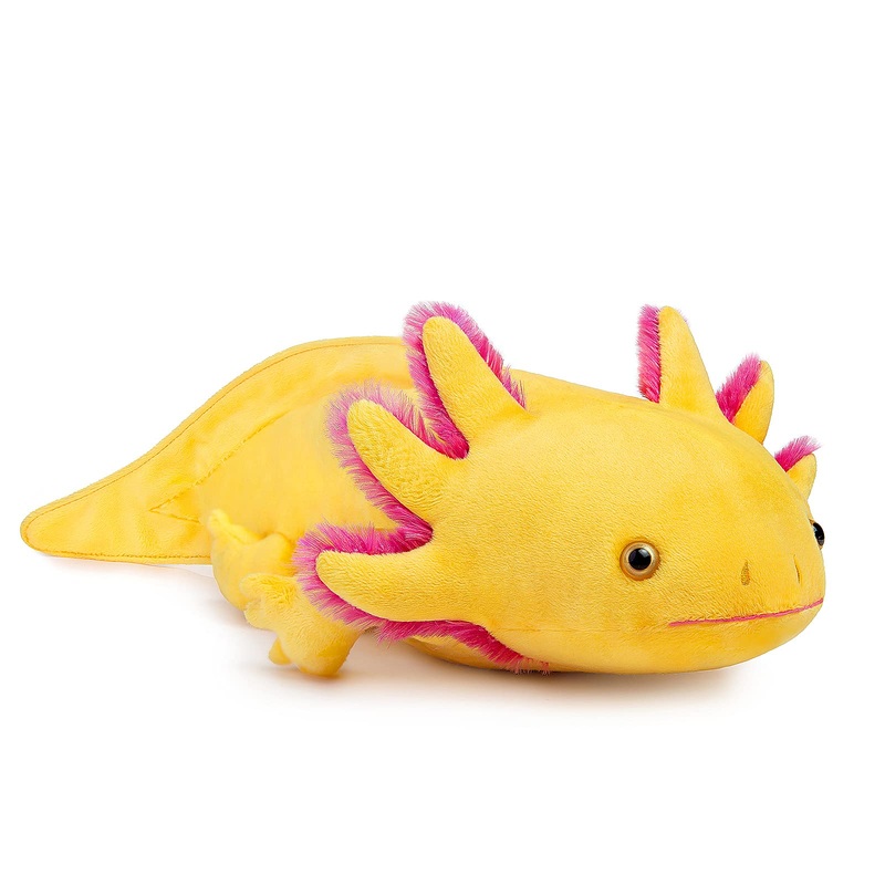 Zhongxin Made Axolotl Plush Toy - Simulation Yellow Axolotl Fish Soft Creepy Stuffed Animals 21 Inch, Cute Yellow Lizard Toys Re