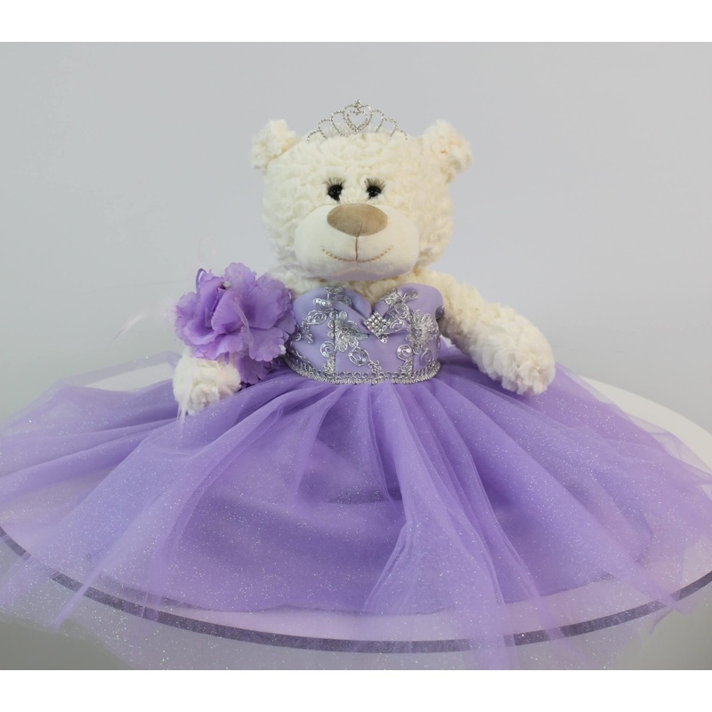 20 Inches Quince Anos Quinceanera Last Doll Teddy Bear With Dress (Centerpiece) B16631-5 (Lavender1)