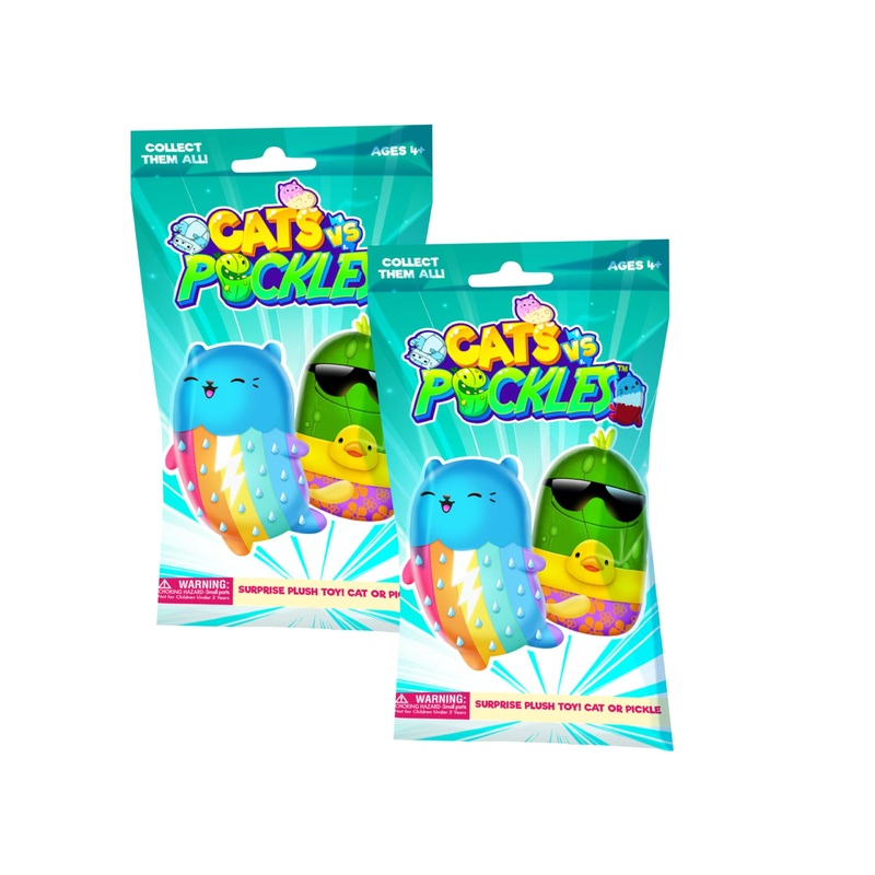 Cats Vs Pickles 2 Pack Mystery Bags Bean Filled Plushies (Styles Will Vary)