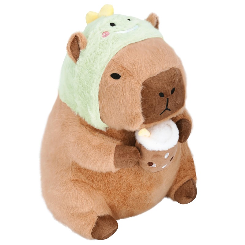 Chdblock Dinosaur Capybara Plush, Cute Capybara Plush, Dinosaur Removable Capybara Stuffed Animal Capybara Plushie Toys Gifts Fo