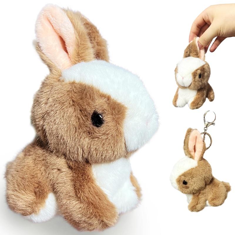 Cuddly Bunny Stuffed Animals For Girls And Boys (1 Pack), Kawaii Bunny Plush Toy, Soft Mini Rabbit Plush Toys Cute Kids Keychain